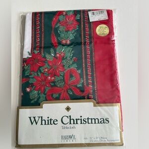 Bardwil linens, white Christmas tablecloth size 52 x 70 oblong